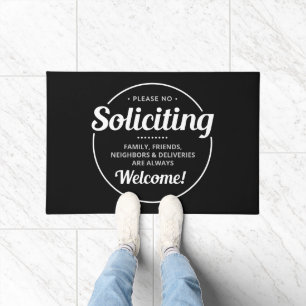 No Soliciting (editable) Front Door Entrance Doormat