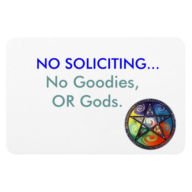 No Soliciting magnet, with Pentacle Magnet (Horizontal)