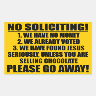 No Soliciting Sticker