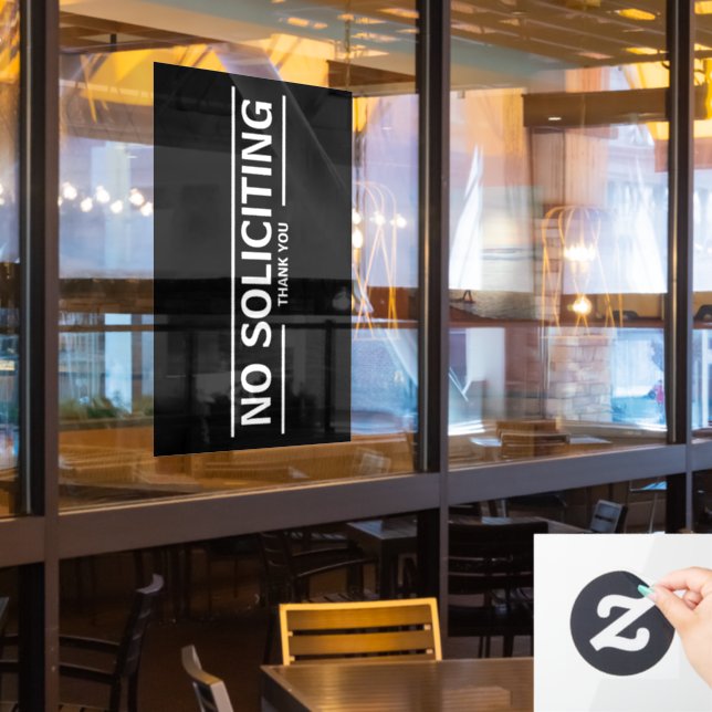 NO SOLICITING WINDOW CLING (Restaurant Window)