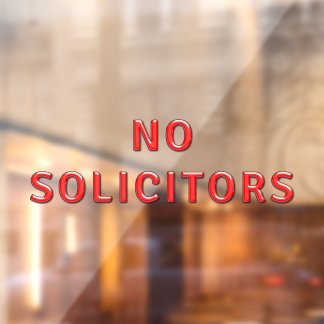 No Solicitors Window Cling