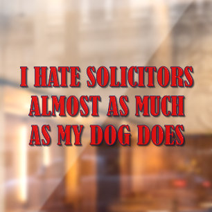 No Solicitors Window Cling