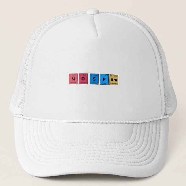 No Spam Periodic Table Trucker Hat (Front)