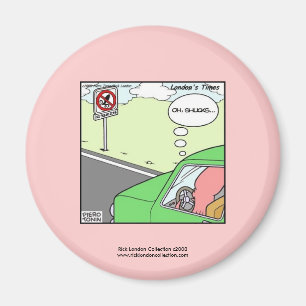 No Squid Zone Hilarious Cartoon Magnet