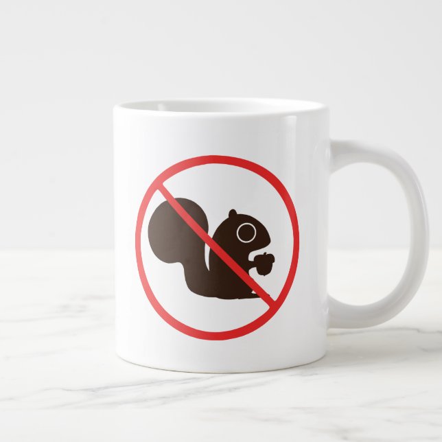 No Squirrels | Anti Squirrel Large Coffee Mug (Right)