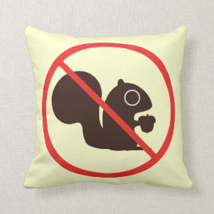 No Squirrels Throw Pillow