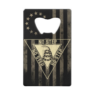 NO STEP GADSDEN SNAKE AIRCRAFT AMERICAN FLAG CREDIT CARD BOTTLE OPENER