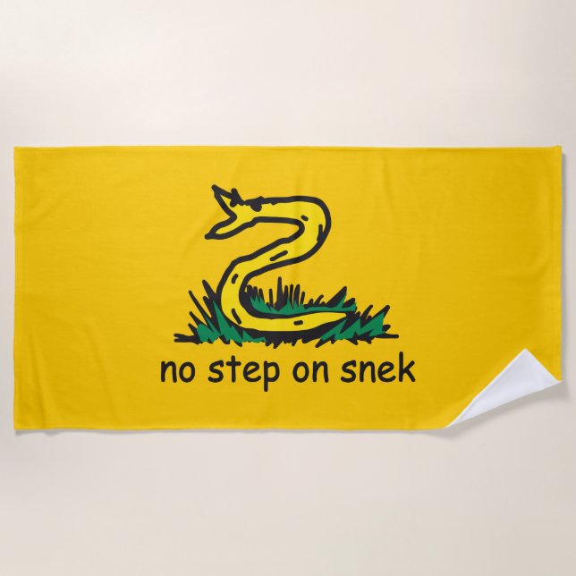 No step on snek memes Gadsden parody SnekRight Beach Towel (Front)