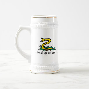 No step on snek memes Gadsden parody SnekRight Beer Stein