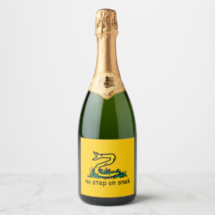 No step on snek memes Gadsden parody SnekRight Sparkling Wine Label