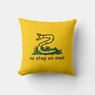 No step on snek memes Gadsden parody SnekRight Throw Pillow