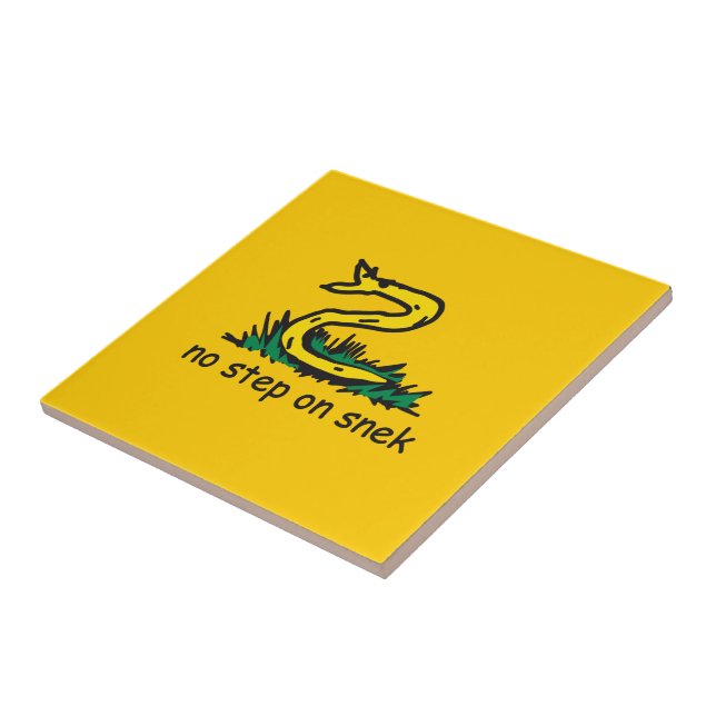No step on snek memes Gadsden parody SnekRight Tile (Side)