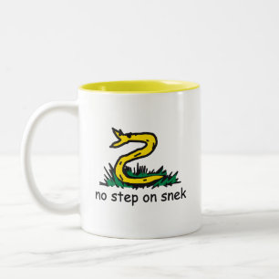 No step on snek memes Gadsden parody SnekRight Two-Tone Coffee Mug