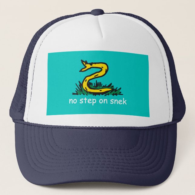 No step on snek memes Gadsden SnekRight turquoise Trucker Hat (Front)