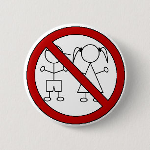 No Stick Figure Kids 2 Inch Round Button