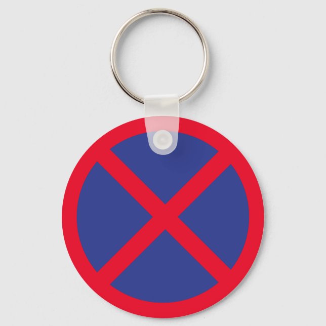No Stopping or Standing | Metal Circle Keychain (Front)
