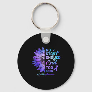 No Story Should End Too Soon Suicide Awareness Keychain