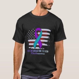 No Story Should End Too Soon USA Flag Suicide Awar T-Shirt
