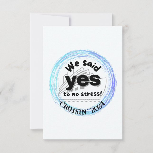 No Stress Cruising Crew Thank You Card (Front)