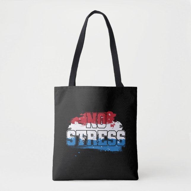 No Stress - Red White Blue Positive Mindset Tote Bag (Front)