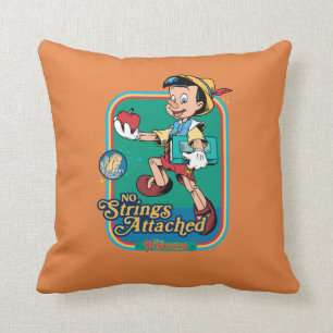 No Strings Attached Pinocchio Throw Pillow