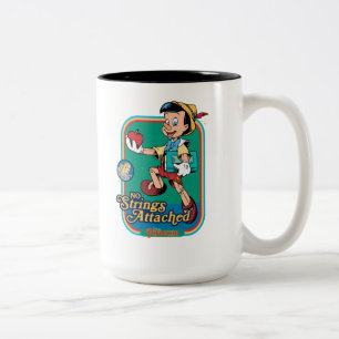 No Strings Attached Pinocchio Two-Tone Coffee Mug