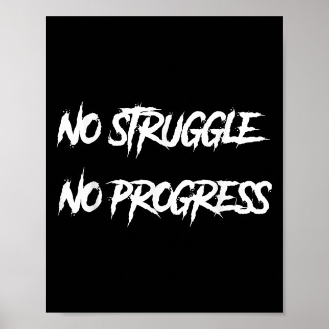 No Struggle No Progress Motivational Saying  Poster (Front)