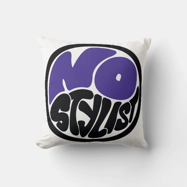 NO STYLIST double purp emblem Throw Pillow (Front)