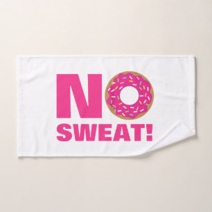 No sweat funny doughnut design sports hand towel
