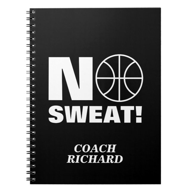 No sweat sports notebook for basketball coach (Front)