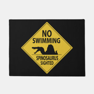 No Swimming - Spinosaurus Sign Doormat