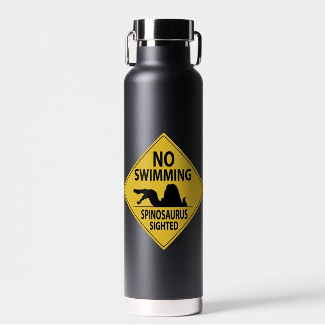 No Swimming - Spinosaurus Water Bottle (Front)