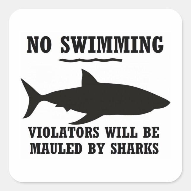 No Swimming Sticker (Front)