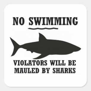 No Swimming Sticker