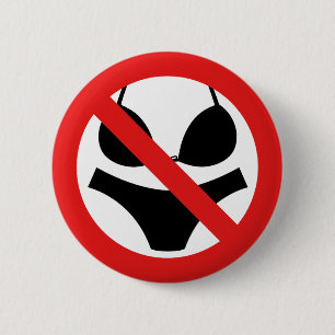 No Swimwear Sign 2 Inch Round Button