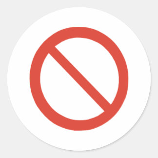 No Symbol Classic Round Sticker
