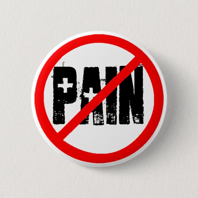 No symbol copy, Pain 2 Inch Round Button (Front)