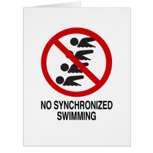 No Synchronized Swimming Vertical Card