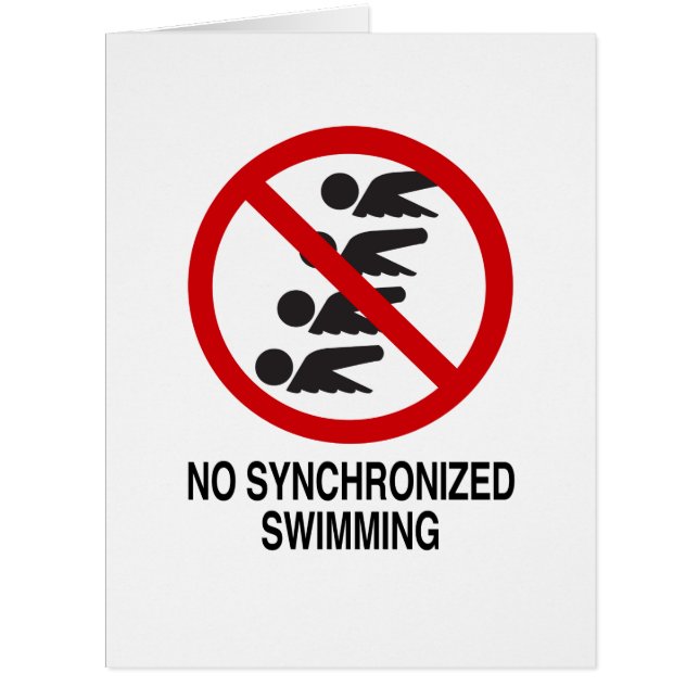 No Synchronized Swimming Vertical Card (Front)