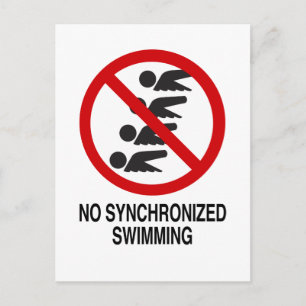 No Synchronized Swimming Vertical Postcard