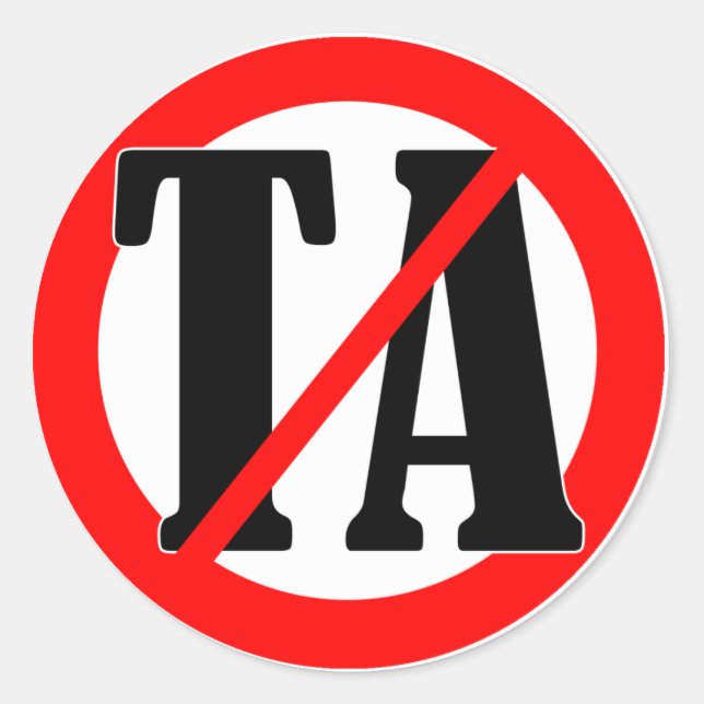 No TA Classic Round Sticker (Front)