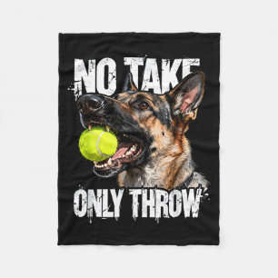 No take only throw funny dog fetch meme gift fleece blanket