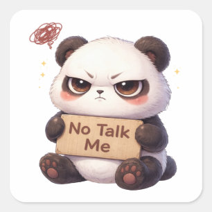 No Talk Me Tired Panda Sticker