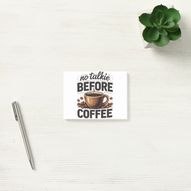 No Talkie Before Coffee – Funny Retro Coffee Lover Post-it Notes (Office)