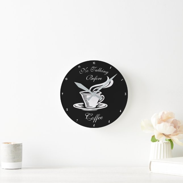 No Talking Before Coffee Humorous Clock (Home)