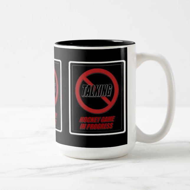 No Talking Hockey Game In Progress Coffee Mug (Right)