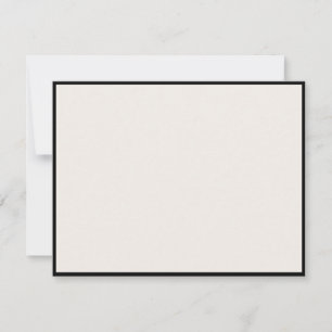 No text, Black Border, Ivory Modern Note Card