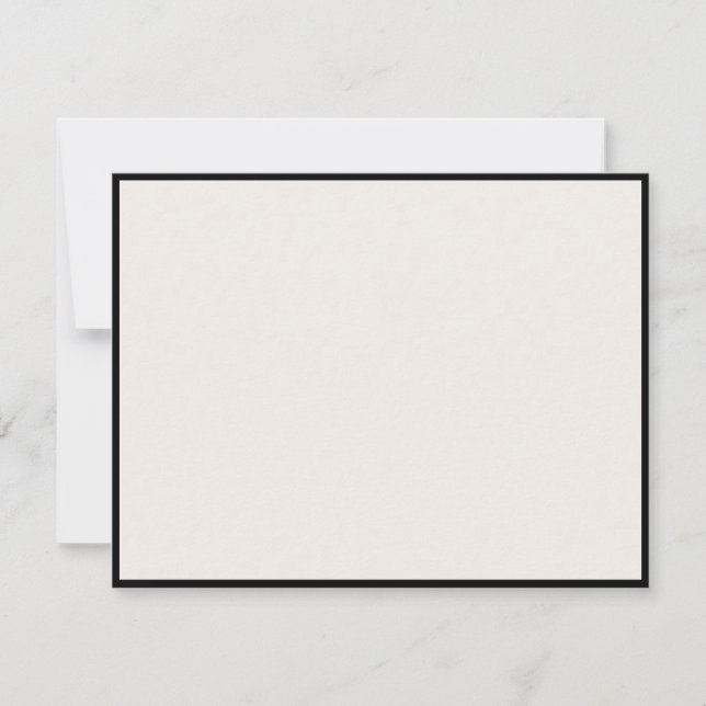 No text, Black Border, Ivory Modern Note Card (Front)