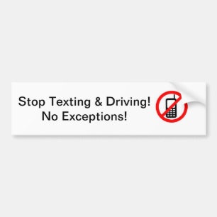 No Texting Bumper Sticker