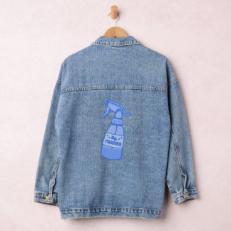 No, Thanks. Spray Bottle Sassy Humour Denim Jacket